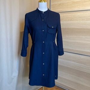 Pendleton Women’s Coat Medium Navy Blue Virgin Wool Quilted Snap Front Jacket